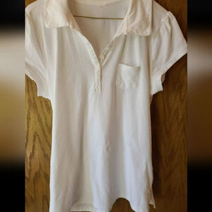 Women's White Jersey Knit Top Size S